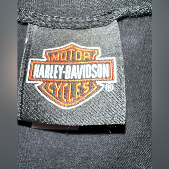 HARLEY DAVIDSON BRIGHT BLUE & BLACK V-NECK T-SHIRT - Medium - Picture 11 of 11